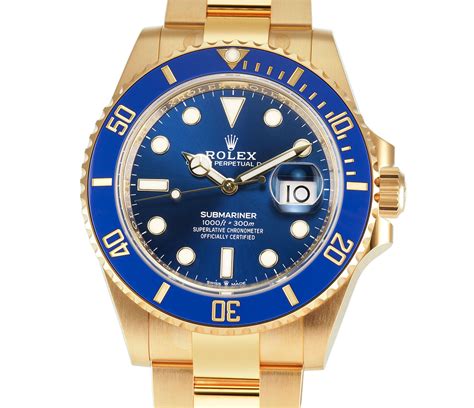 rolex submariner yellow gold blue dial review|Rolex Submariner 18k yellow gold.